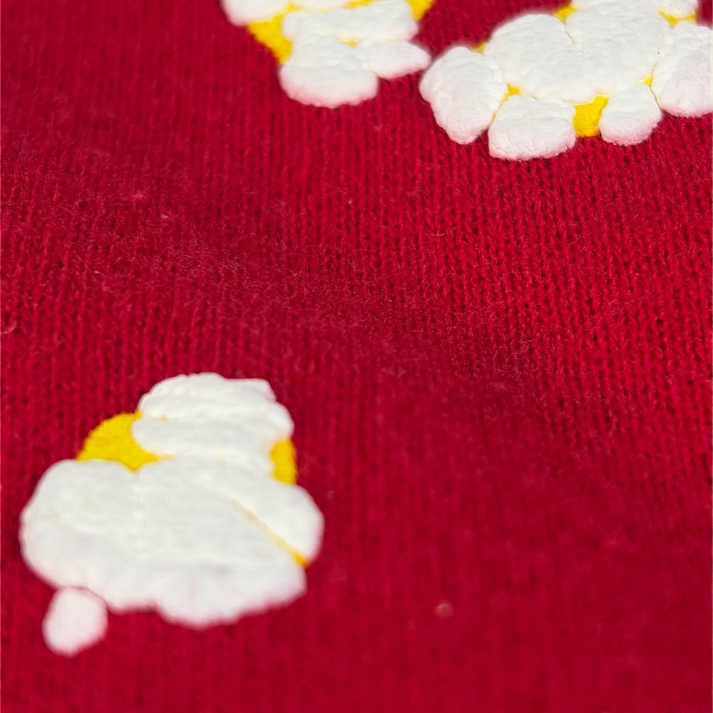 Vintage Sweatshirt 90s Morning Sun Popcorn 3D Puff Sweatshirt Hanes Red Large L - Picture 6 of 16